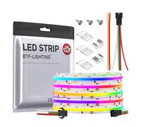 BTF-LIGHTING FCOB COB SPI RGB Bande flexible de LED haute densité COB WS2811 IC Ruban lumineuse 5M 720LEDs/M DC12V Blanc PCB IP30 Chasing Colour Pour l'intérieur(Sans contrôleur ni alimentation)