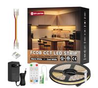 BTF-LIGHTING Kit Ruban LED FCOB COB CCT 10m 624LEDs/m 2700K-6500K SP662E | Kit avec Contrôleur Bluetooth & Alimentation 24V Lumière Homogène Sans Point Haute Densité Flexible pour Cuisine Chambre