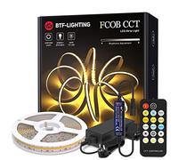 BTF-LIGHTING Kit Ruban LED FCOB COB CCT 5M 24V avec contrôleur & adaptateur | Bande LED 24V 5M 640LEDs/m COB CCT réglable 3000K-6000K Dimmable CRI90+ Flexible haute densité pour cuisine chambre TV DIY