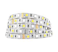 BTF-LIGHTING Ruban LED RGBW 5M 60LEDs/m 2700K-3000K DC12V IP30 PCB Blanc | Bande LED 5M 5050 RGBW RGB+blanc chaud 300LEDs multicolore Lumières pour rétroéclairage TV, cuisine et chambre. Bande seule.