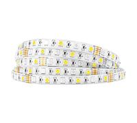 BTF-LIGHTING Ruban LED RGBW 5M 60LEDs/m 2700K-3000K DC12V IP65 PCB Blanc | Bande LED 5M 5050 RGBW RGB+blanc chaud 300LEDs multicolore Lumières pour rétroéclairage TV, cuisine et chambre. Bande seule.