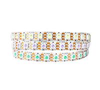 BTF-LIGHTING Ruban LED WS2812B RVB 5050 1M 100LED/m 5V Fils en alliage ECO | Bande LED 1M 100 Pixels PCB Blanc adressable individuellement 10mm IP30 pour Cuisine Chambre TV projet DIY(Bande uniquement)