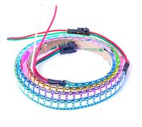 BTF-LIGHTING Ruban LED WS2812B RVB 5050 1M 144LED/m 5V Fils en alliage ECO | Bande LED 1M 144 Pixels PCB Noir adressable individuellement 12mm IP65 pour Cuisine Chambre TV projet DIY (Bande uniquement)