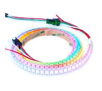 BTF-LIGHTING Ruban LED WS2812B RVB 5050 1M 144LED/m 5V Fils en alliage ECO | Bande LED 1M 144 Pixels PCB Blanc adressable individuellement 12mm IP65 pour Cuisine Chambre TV projet DIY (Bande uniquement)