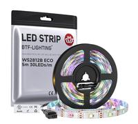 BTF-LIGHTING Ruban LED WS2812B RVB 5050 5M 30LED/m 5V Fils en alliage ECO | Bande LED 5M 150 Pixels PCB Blanc adressable individuellement 10mm IP65 pour Cuisine Chambre TV projet DIY (Bande uniquement)