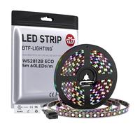 BTF-LIGHTING Ruban LED WS2812B RVB 5050 5M 60LED/m 5V Fils en alliage ECO | Bande LED 5M 300 Pixels PCB Noir adressable individuellement 12mm IP67 pour Cuisine Chambre TV projet DIY (Bande uniquement)