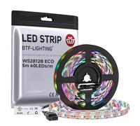 BTF-LIGHTING Ruban LED WS2812B RVB 5050 5M 60LED/m 5V Fils en alliage ECO | Bande LED 5M 300 Pixels PCB Blanc adressable individuellement 10mm IP30 pour Cuisine Chambre TV projet DIY (Bande uniquement)