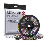 BTF-LIGHTING Ruban LED WS2812B RVB 5050 5M 60LED/m 5V Fils en alliage ECO | Bande LED 5M 300 Pixels PCB Noir adressable individuellement 10mm IP30 pour Cuisine Chambre TV projet DIY (Bande uniquement)