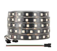BTF-LIGHTING WS2814 IC RGBW RGB+Blanc chaud (similaire WS2812B) Bande LED adressable 5M 60LED/m 10Pixels/m 300LED 50pixels Flexible 4 Couleurs en 1 Dream Color IP67 DC24V Noir PCB Pour Salle de Fête