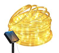 btfarm 10M 100 LED Guirlande Solaire Exterieur Jardin, IP65 Étanche Guirlande Lumineuse Exterieure Solaire, 8 Modes Ruban Guirlande Arbre Exterieur pour Balcon Terrasse Noël Courf Deco, Blanc Chaud