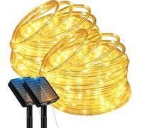 btfarm Lot de 2 10M 100 LED Guirlande Solaire Exterieur Jardin, IP65 Étanche Guirlande Lumineuse Exterieure Solaire, 8 Modes Ruban Guirlande Arbre Exterieur pour Balcon Terrasse Noël Courf Deco