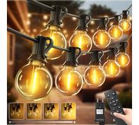 btfarm Lot de 2 10M Guirlande Lumineuse Exterieure Avec Télécommande | Dimmable & Minuterie, Etanche Guirlande Guinguette Electrique, 3 Modes G40 LED Ampoule pour Jardin Terrasse Balcon Pergola