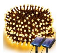 btfarm Lot de 2 Guirlande Solaire Exterieur Jardin, 6M Guirlande Lumineuse | 60 LED Petite Guirlande Solaire IP65 Étanche, 8 Modes Guirlande Arbre Extérieur pour Balcon Terrasse Courf Noël, Blanc Chaud