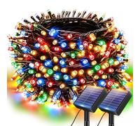 btfarm Lot de 2 Guirlande Solaire Exterieur Jardin, 6M Guirlande Lumineuse | 60 LED Petite Guirlande Solaire IP65 Étanche, 8 Modes Guirlande Arbre Extérieur pour Balcon Terrasse Courf Noël, Multicolore