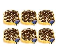 btfarm Lot de 6 guirlandes lumineuses solaires d'extérieur - 6 m - 60 LED | Guirlande lumineuse solaire en caoutchouc étanche IP65, 8 modes, résistante aux intempéries, pour jardin, arbre, balcon