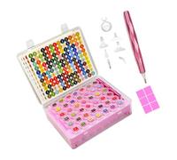 Btgghytr Kit de rangement pour perceuse avec 42 bocaux, étiquettes numérotées, couvercle transparent, plateau coudé pour le tri des perles