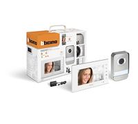 Bticino 310913 EASYKIT WIFI VIDÉOPHONE MONOFAMILIAIRE plug-in 2 fils avec 1 bouton extérieur, sonnette, caméra, 1 moniteur intérieur 7 pouces couleur avec mains libres, extensible pour jumelées