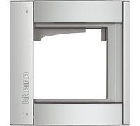 Cadre de recouvrement BTICINO + support de module 1 module, porte SFERA en aluminium, couleur : Allmet, 1 pièce.