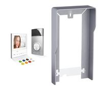 BTicino 363911 Kit Portier Résidentiel Vidéo Couleur Mains-Libres à Mémoire d'image Classe 300X, WiFi Connecté, Blanc & 343051 Visière Anti-Pluie pour Platines de Rue Linea 3000, Gris