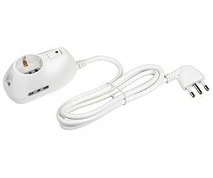 Bticino 3693db Bloc multiprise 3 Prises avec Interrupteur Lumineux Blanc