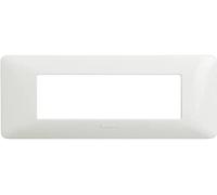 BTicino AM4804MSL Matix Plaque, 4 modules, Argent, Blanc, AM4804BBN
