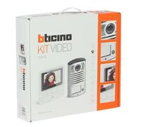 Bticino BT364618 Kit Portier Vidéo Couleur Classe 100 Basique avec Écran 5pouces et Boucle, Inductive Blanc