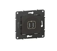 BTicino - Double chargeur USB Altège Type-A 2,4A - finition Nuit
