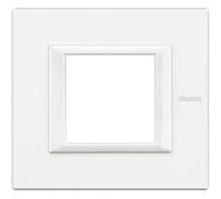 BTicino HA4802HD Aluminium Monochrome Plaque Rectangulaire Axolute, 2 Modules, Blanc