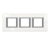 BTicino HA4802M3HHD Aluminium Monochrome Plaque Rectangulaire Axolute, 2+2+2 Modules Horizontal, Blanc
