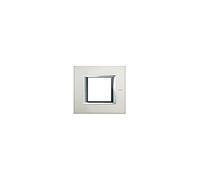 BTicino HA4802XC Aluminium Brossé Plaque Rectangulaire Axolute, 2 Modules Horizontal, Naturel