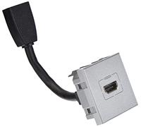 BTicino HC4284 Connecteur HDMI TypeA à Visser Version 1.3 Axolute, 2 Modules, Finition Aluminium