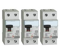 Bticino Kit composé de 3 interrupteurs magnéto-thermique différentiels 16A Blanc