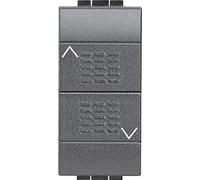 BTicino L4037 Double-Poussoir Interbloqué Livinglight pour Volet Roulant, 1 Module, Anthracite, Lot de 10