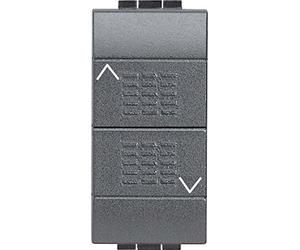 BTicino L4037 Double-Poussoir Interbloqué Livinglight pour Volet Roulant, 1 Module, Anthracite, Lot de 10