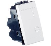 BTicino Livinglight Interrupteur Bipolaire illuminé N Anthracite, Blanc, SN4002NF