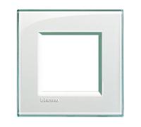BTicino LNA4802KA Plaque Livinglight Kristall, 2 Modules, Aigue-Marine