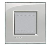 Bticino Plaque Livinglight Kristall LNA4802KG 2 modules Gris