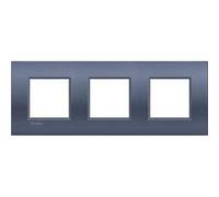 Bticino LNE4802M3BM Metal Monochrome Plaque Livinglight Air Boîtes D'installation, 2+2+2+ Modules Horizontal ou Vertical, Bleu Moon