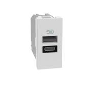 Bticino MatixGo Chargeur Usb port type A et C 1 module blanc - JW4191AC