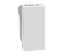 BTICINO MatixGO Commande d'éclairage Optimisé pour lumière LED 1 module Blanc SJW4005F Bouton basculant 1P NO 10A, 250Vac, lumineux