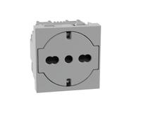 Bticino MatixGo Flat Socket 2P+E 16A 2 modules gris - JG4140A16F