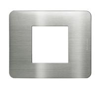 BTICINO MatixGO Plaque matériau technopolymère Steel JA4802ES Plaque MatixGO 2 modules