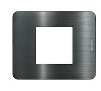 BTICINO MatixGO Plaque matérielle technopolymère Black Nickel JA4802EN Plaque MatixGO 2 modules