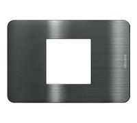 BTICINO MatixGO Plaque matérielle technopolymère Black Nickel JA4819EN Plaque MatixGO 2 modules centrés