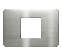 BTICINO MatixGO Plaque matérielle technopolymère Steel JA4819ES Plaque MatixGO 2 modules centrés