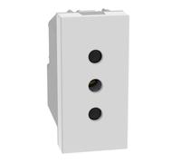 BTICINO MatixGO Prise de courant standard italienne 1 module blanc SJW4113F Prise 2P+T 10 A 250Vac, entraxe 19 mm