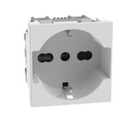 BTICINO MatixGO Prise de courant universelle 2 modules Blanc SJW4140A16F Prise plate standard allemande et italienne, entraxe 19 mm et 26 mm