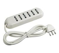 Bticino Multipresa Slim6 3631D - Bloc multiprises 6 prises 2 pôles 10/16A blanc