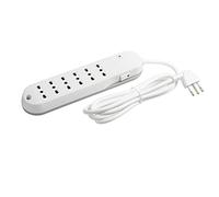 BTICINO Multiprise électrique 6 Prises bipas 10/16 A, avec Interrupteur, Protection Contre Les Courants et câble de 1,5 m, Prise 10 A, adaptée pour Prises Italiennes, Gain de Place, Robuste et sûre