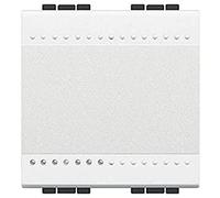 BTicino N4005M2A Poussoir à Bascule Livinglight Contact NO, 2 Modules, 10A, 250V, Blanc